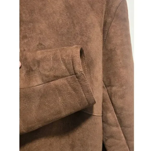 Sheepskin Shop Portland Sheepskin Coat Bone Buttons Vintage Size 40 - Picture 10 of 13